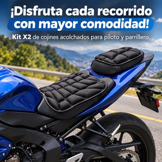 🏍️ Kit X2 de Cojines Acolchados para Moto