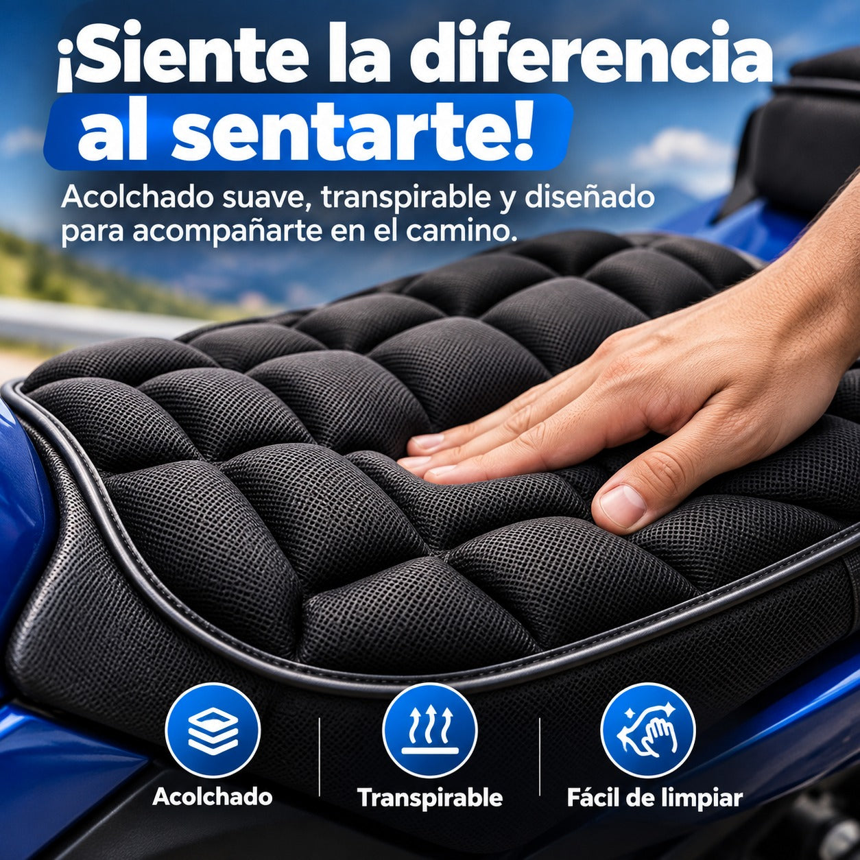 🏍️ Kit X2 de Cojines Acolchados para Moto