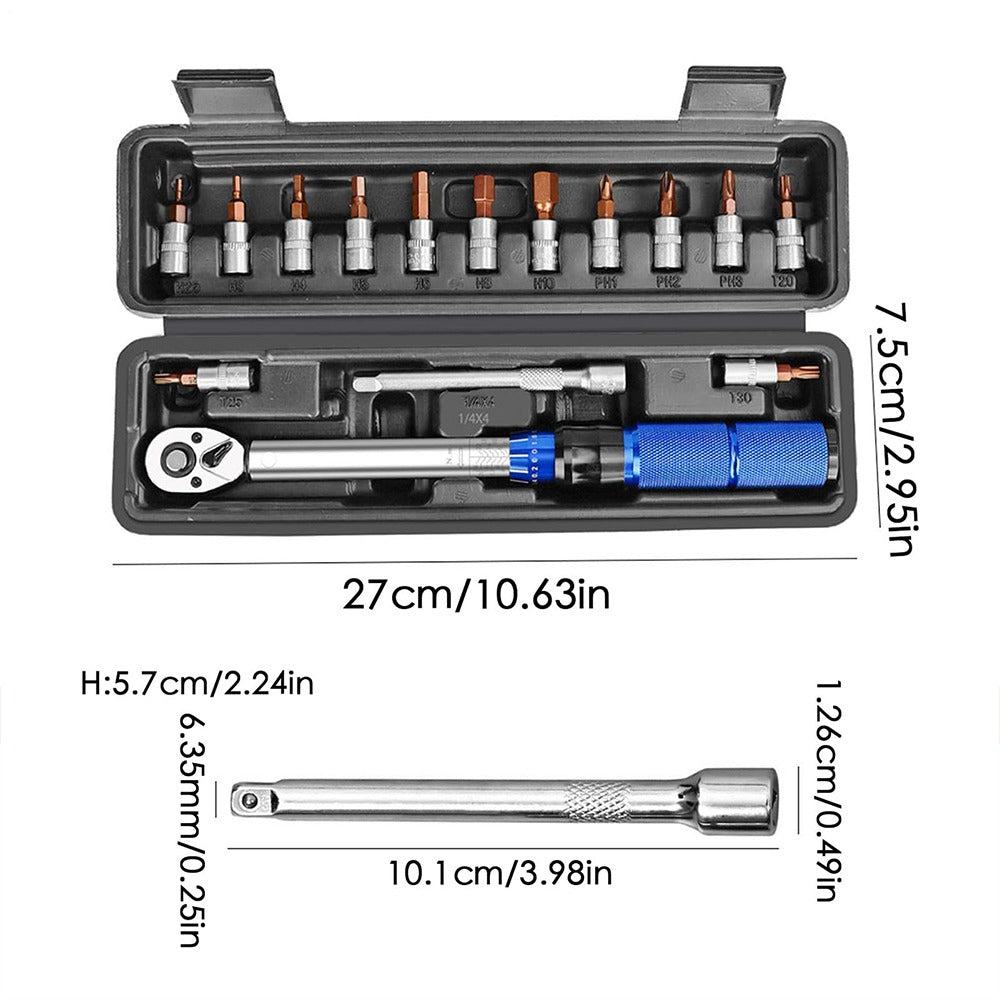 🔧 Kit Dinamométrico de Precisión para Bicicletas – 15 Piezas