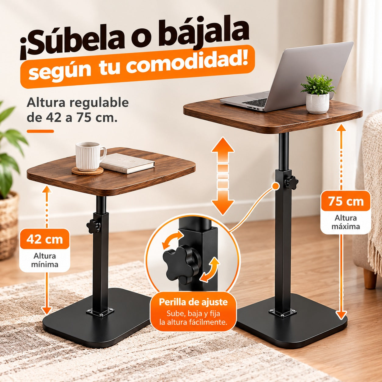 Mesa Auxiliar Tipo C con Altura Ajustable