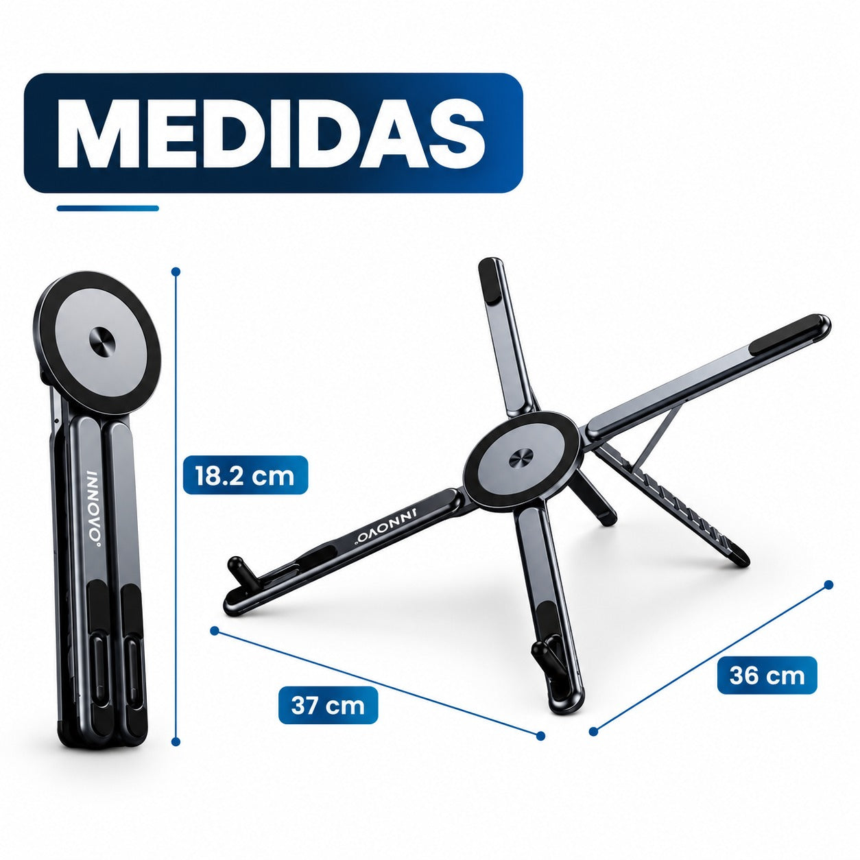 Soporte Plegable Multifuncional 4 en 1 para Laptop, Tablet y Celular