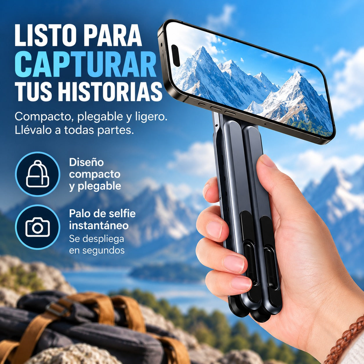 Soporte Plegable Multifuncional 4 en 1 para Laptop, Tablet y Celular