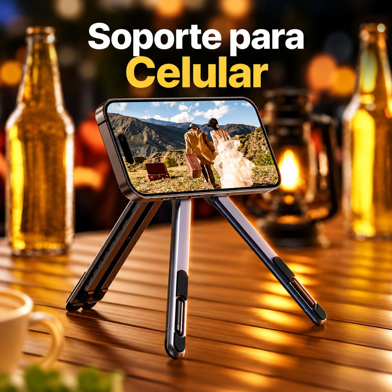 Soporte Plegable Multifuncional 4 en 1 para Laptop, Tablet y Celular