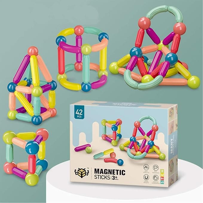 Juego de Construcción Magnético 3D de 42 y 68 Piezas | Creatividad y Diversión