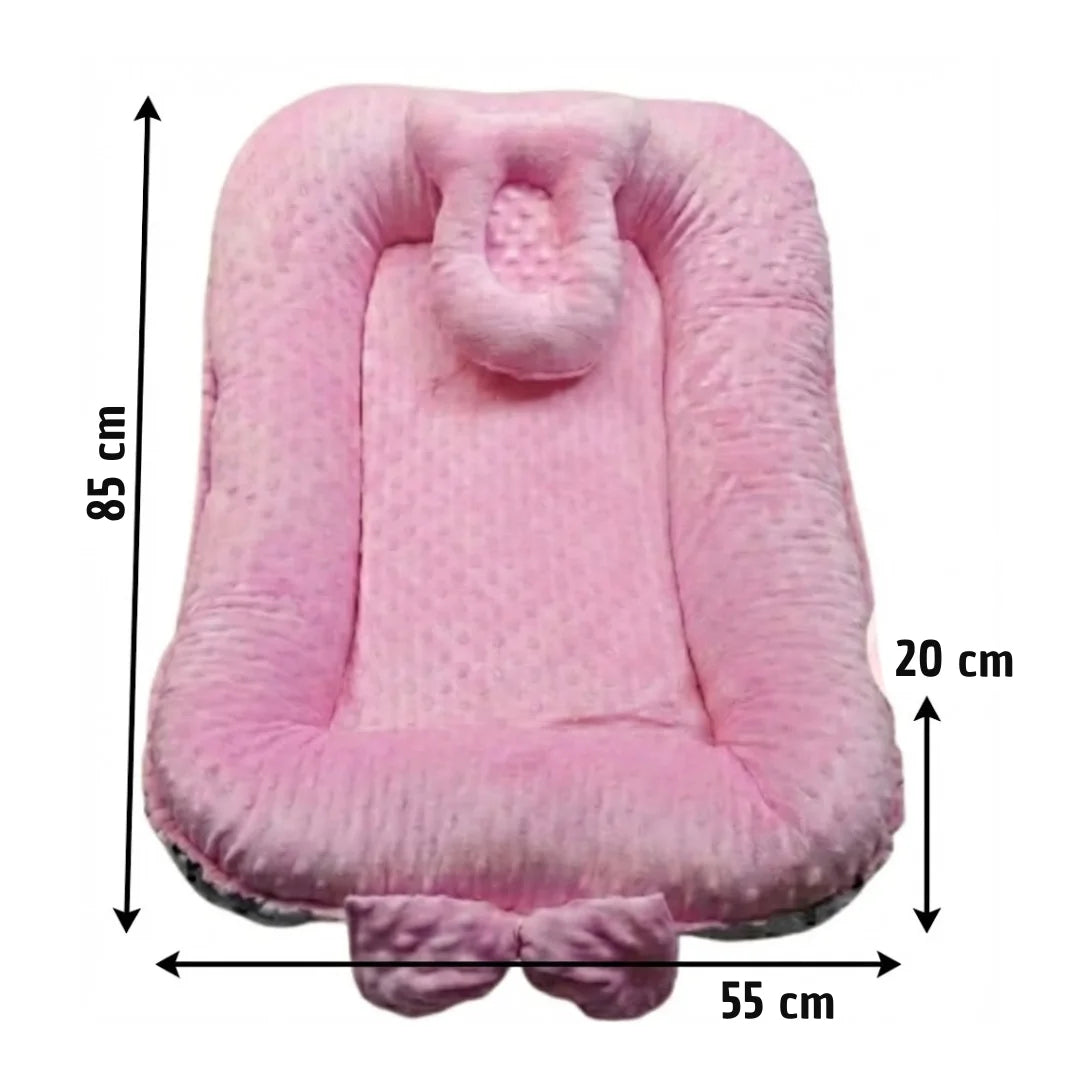 BabyNest Care™ – Nido Cuna Portátil Acolchado con Almohada Moldeadora